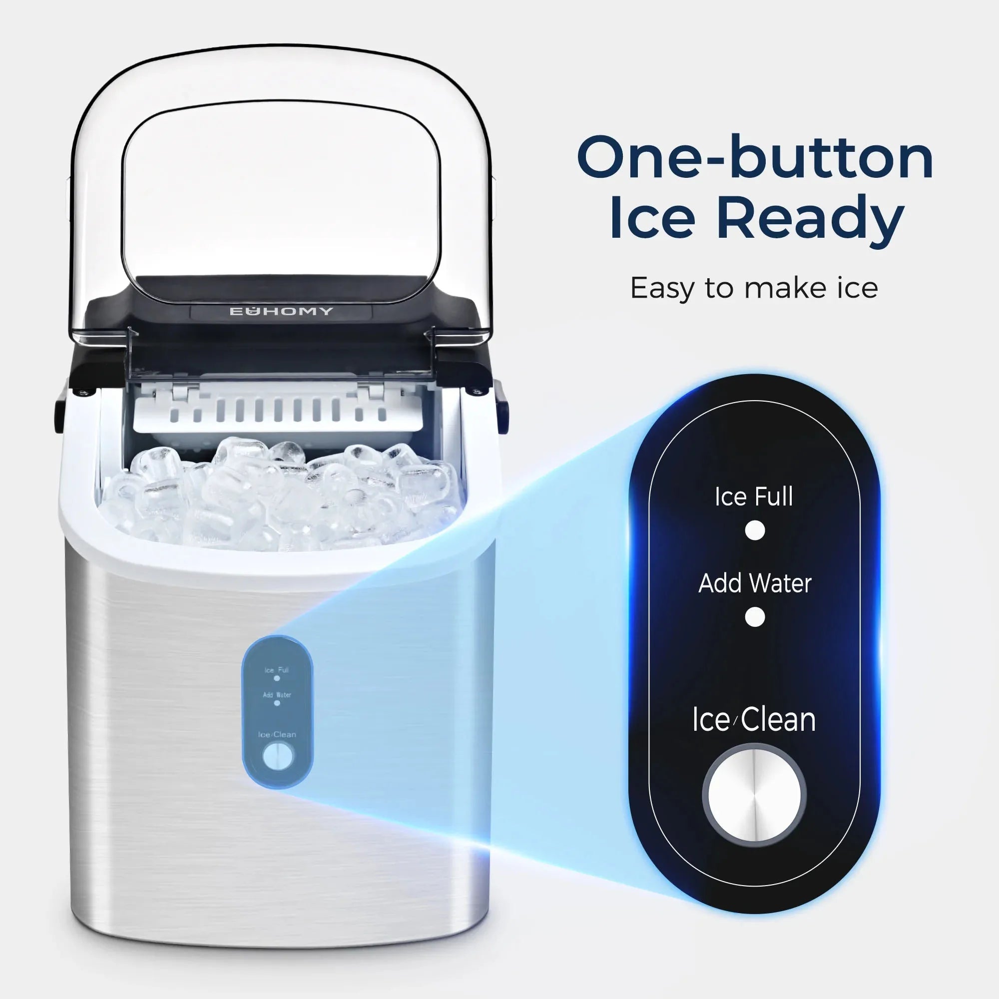Countertop Ice Maker Machine with Handle, 9 Cubes in 6 Mins, Auto-Cleaning Portable Ice Maker - Circuit Hub Central