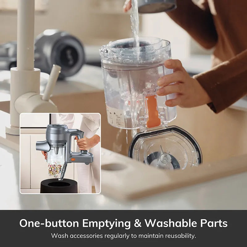 Compact and portable ILIFE vacuum with dust cup storage