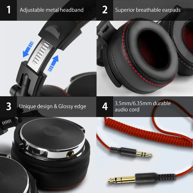 Oneodio Wired Professional Studio Pro 50 DJ Headphones With Microphone Over Ear HiFi Monitor - Circuit Hub Central