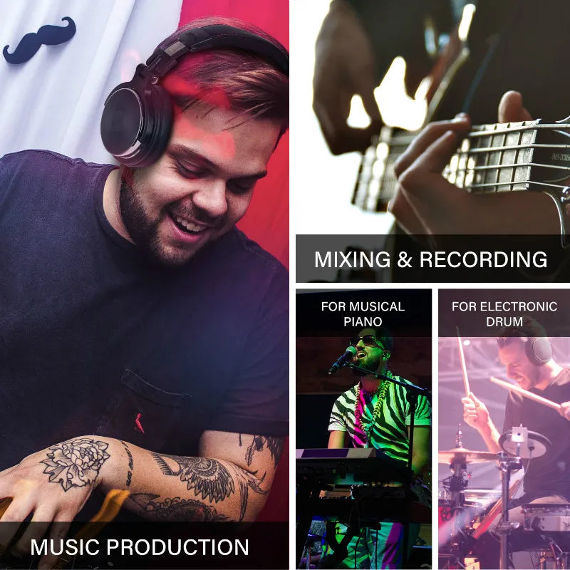 Oneodio Wired Professional Studio Pro 50 DJ Headphones With Microphone Over Ear HiFi Monitor - Circuit Hub Central