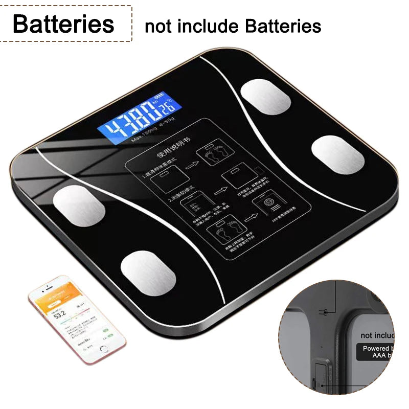 Smart Body Fat Scale Wireless Digital Bathroom Scale Bluetooth Electronic Scale with Smartphone App - Circuit Hub Central