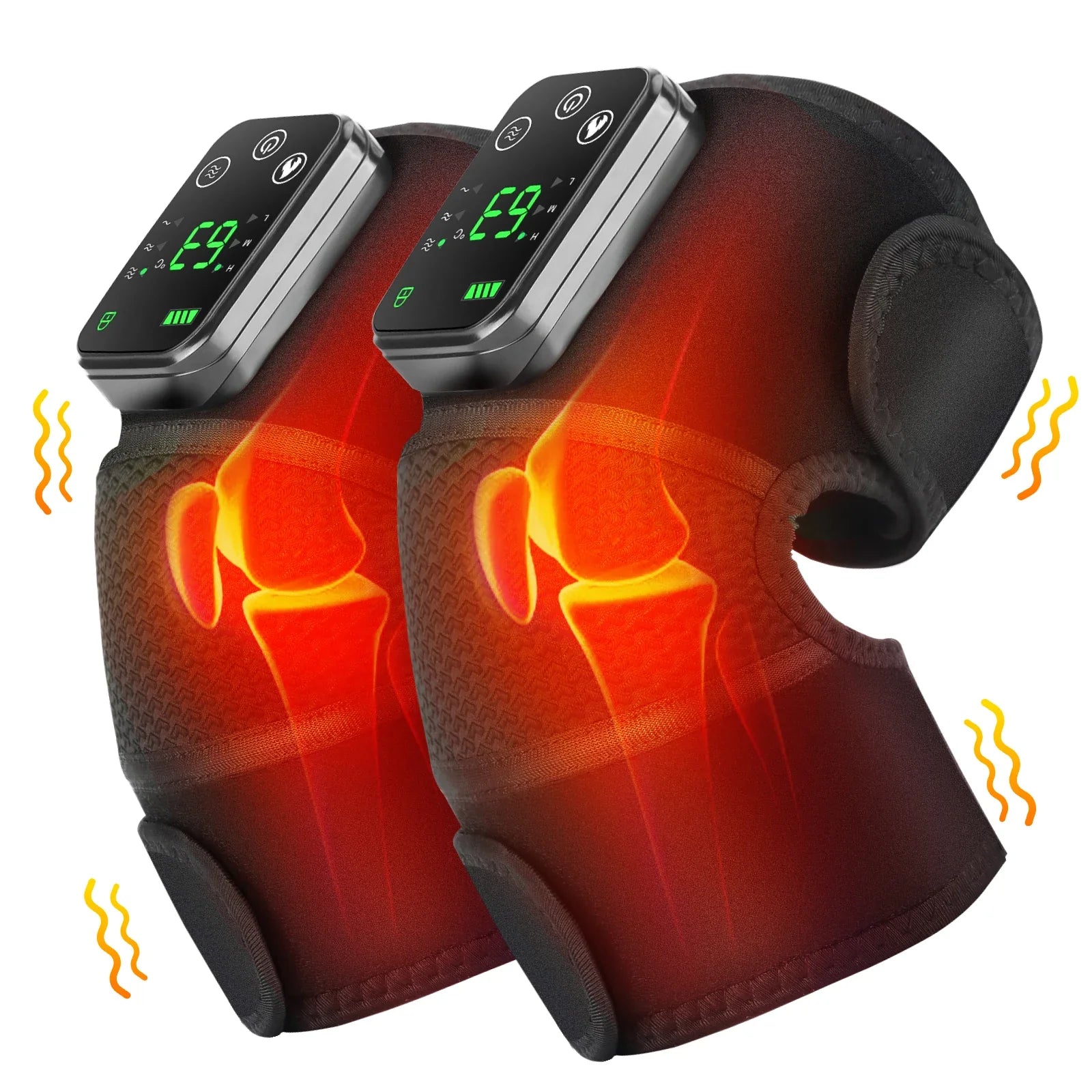Thermal Knee Massager 3 In Heating Pad Electric Vibration