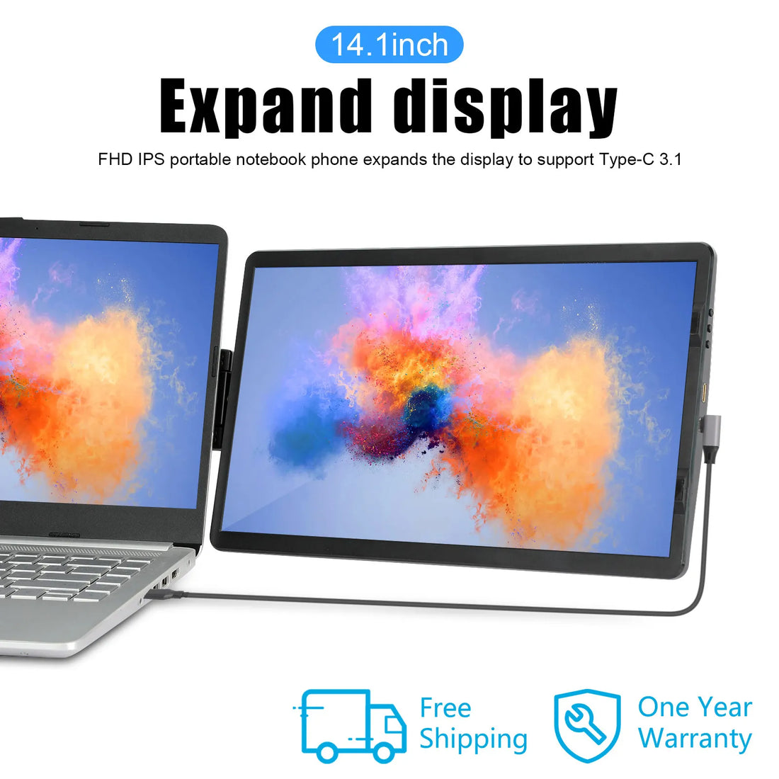 14 6 Inch LCD Laptop Monitor Foldable Screen For Conference