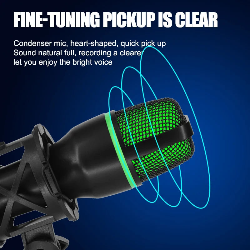 Professional USB Condenser Microphone For PC YouTube Podcasts Vocals