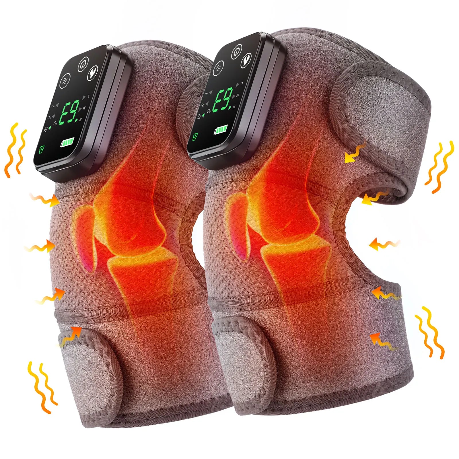 Thermal Knee Massager 3 In Heating Pad Electric Vibration