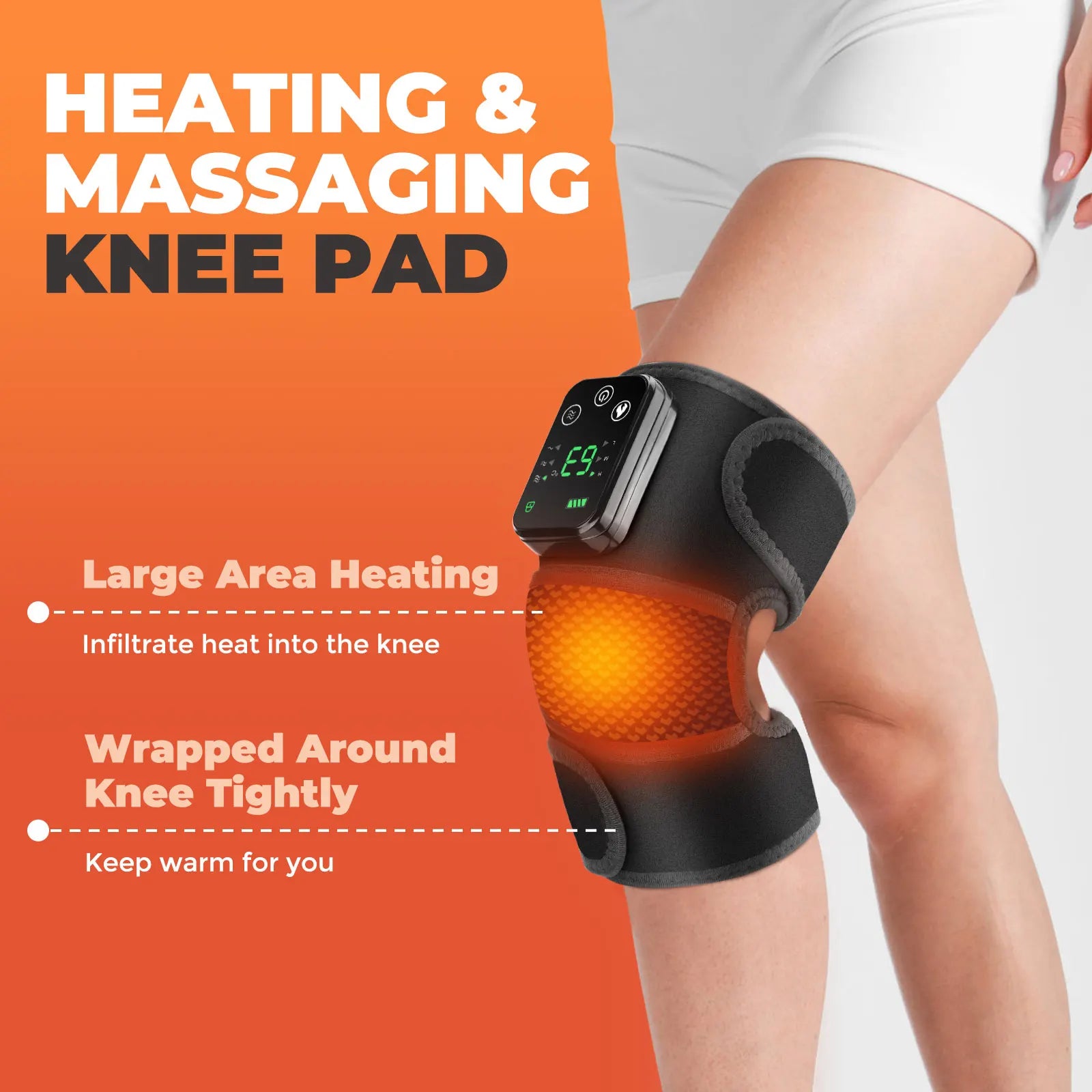 Thermal Knee Massager 3 In Heating Pad Electric Vibration