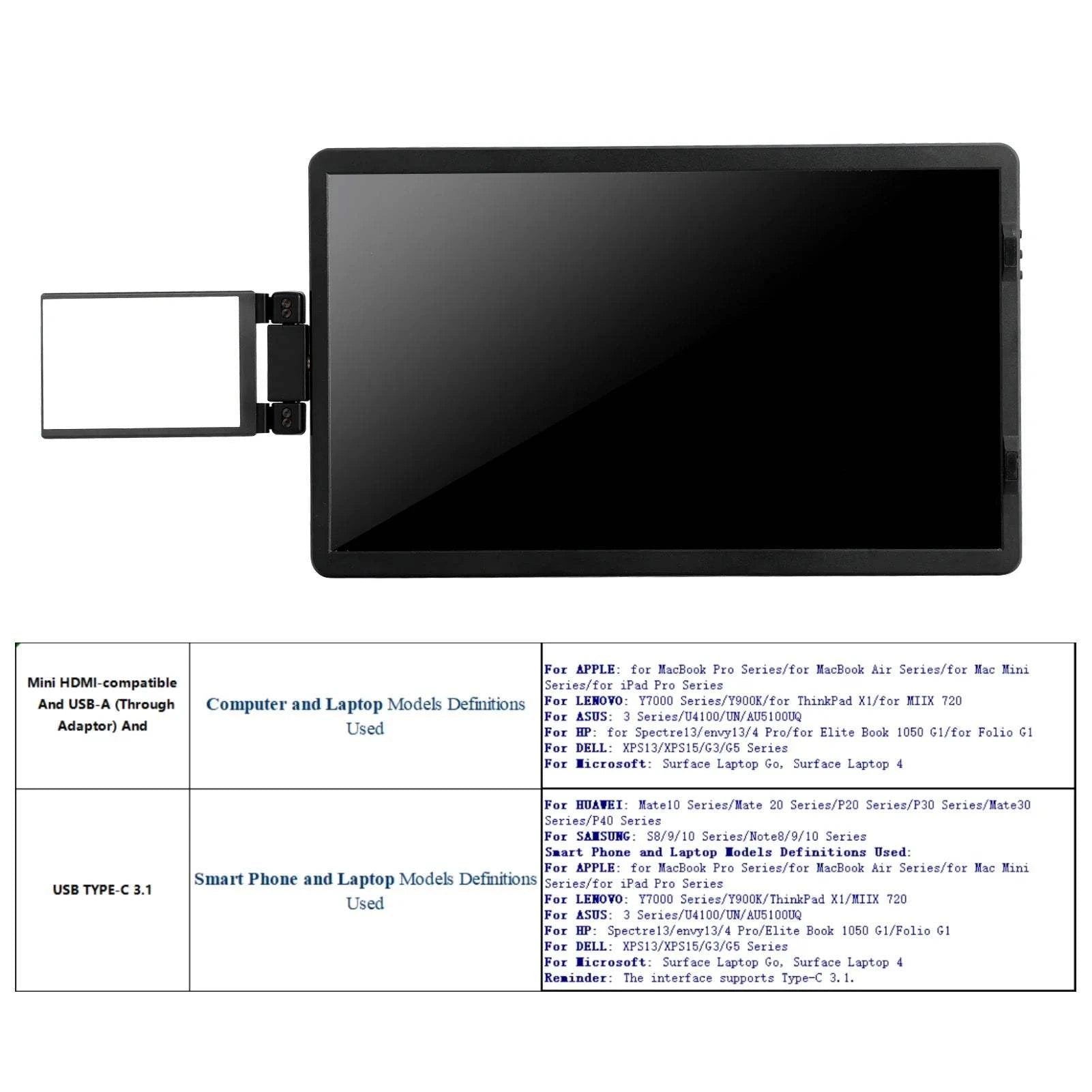 14 6 Inch LCD Laptop Monitor Foldable Screen For Conference