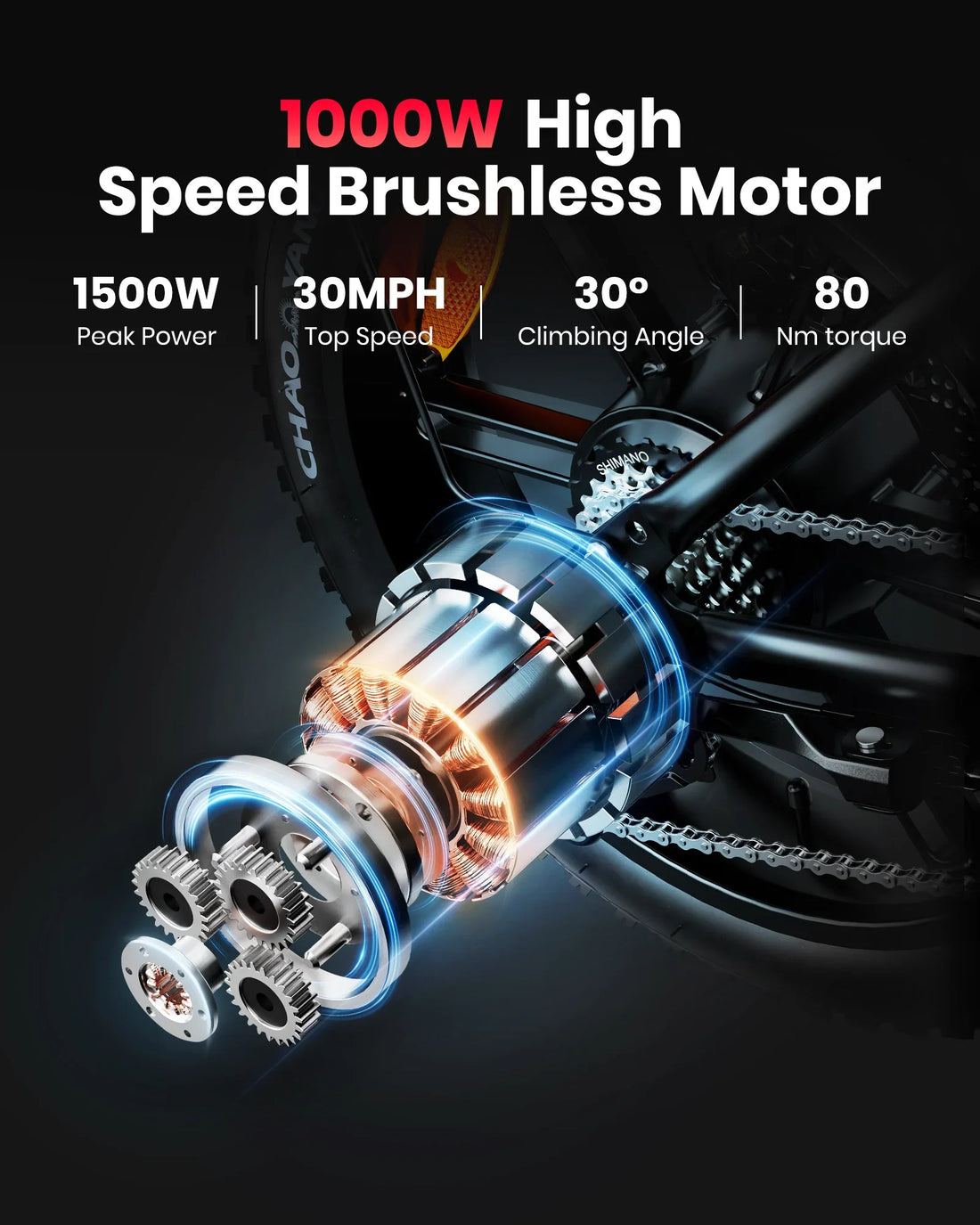 Adults Electric Bike Tire Ebike Electric Mountain Moped For Men