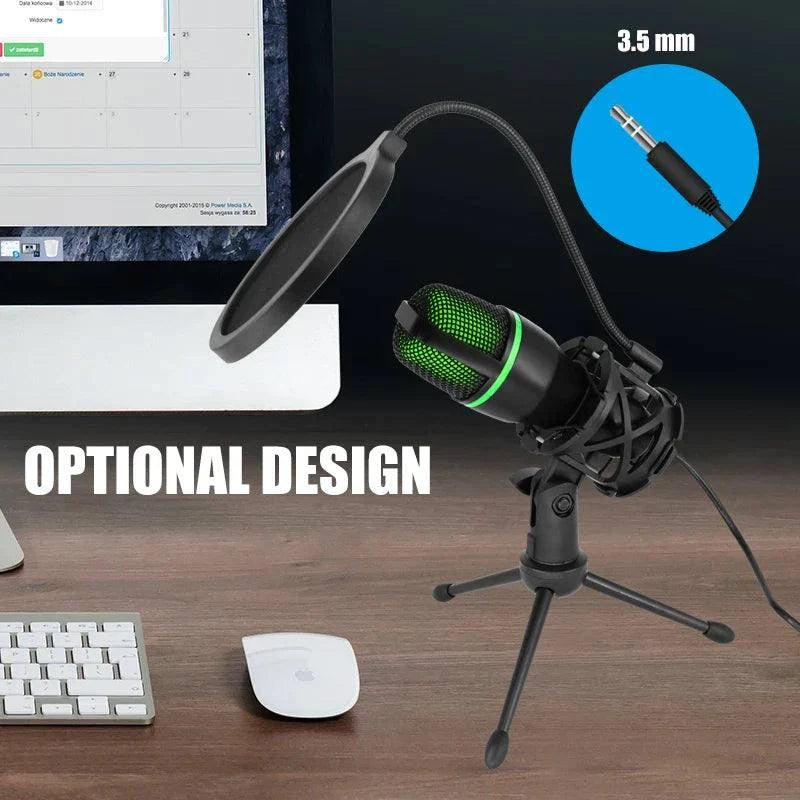 Professional USB Condenser Microphone For PC YouTube Podcasts Vocals