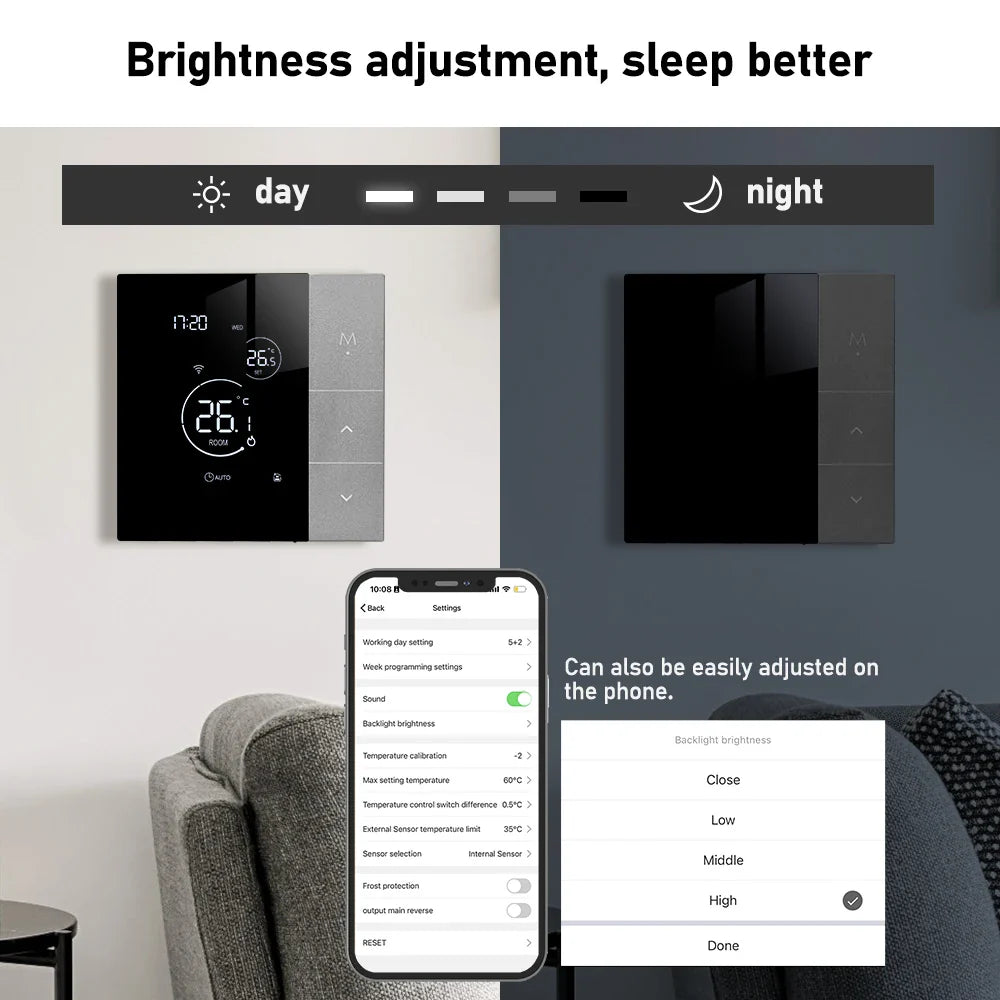WiFi Thermostat Smart Home Electric Underfloor Heating Temperature