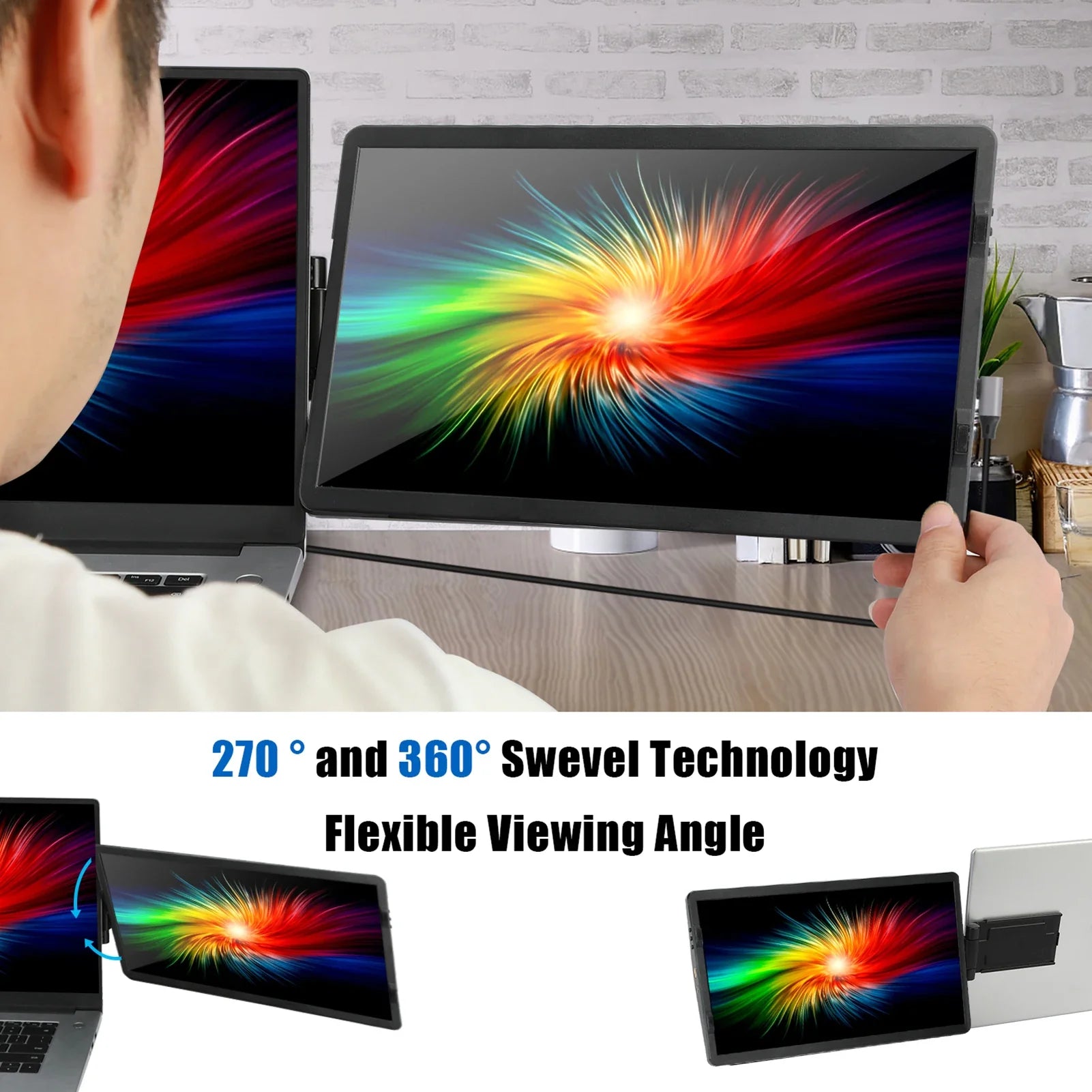 14 6 Inch LCD Laptop Monitor Foldable Screen For Conference