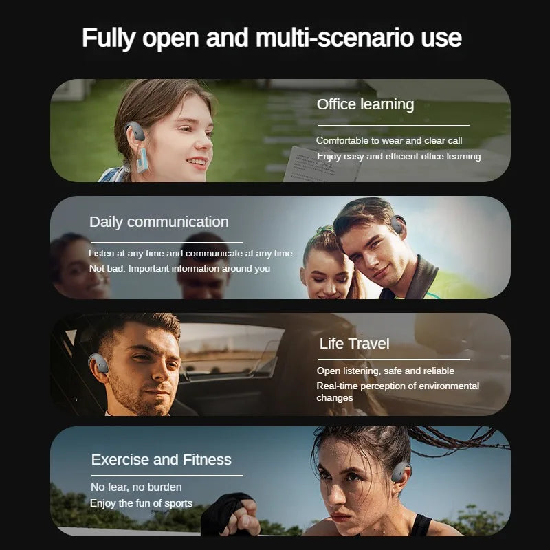 Bone Conduction Sports Bluetooth Headset TWS Wireless Headphones IPX5 Waterproof Earbuds With Mic - Circuit Hub Central