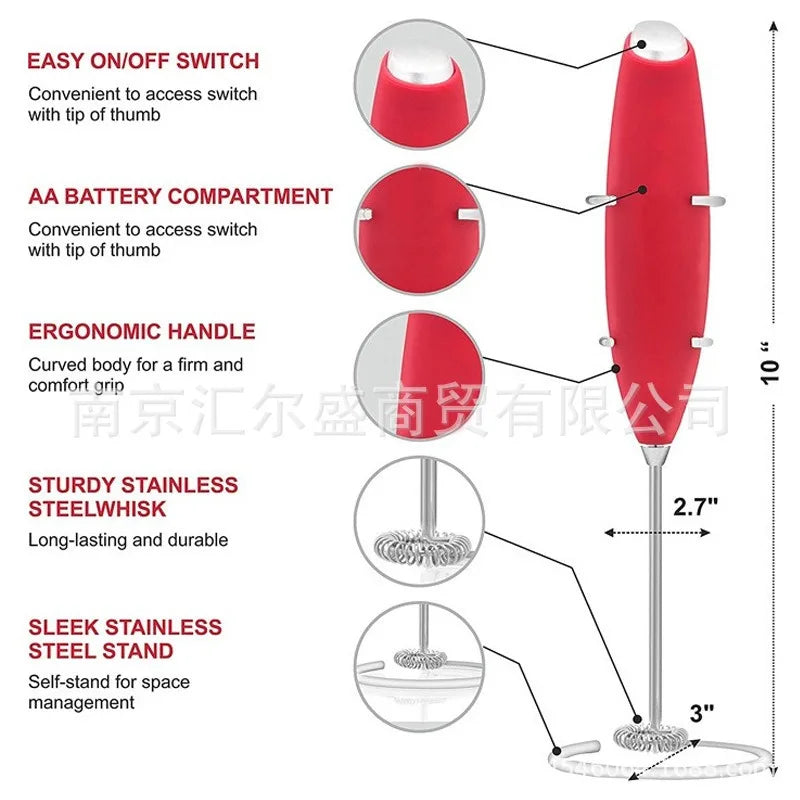 Electric Milk Frother Handheld Mini Foamer Coffee Maker Egg Beater for Chocolate Cappuccino Stirrer - Circuit Hub Central