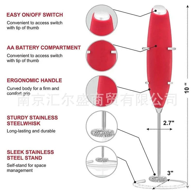 Electric Milk Frother Handheld Mini Foamer Coffee Maker Egg Beater for Chocolate Cappuccino Stirrer - Circuit Hub Central