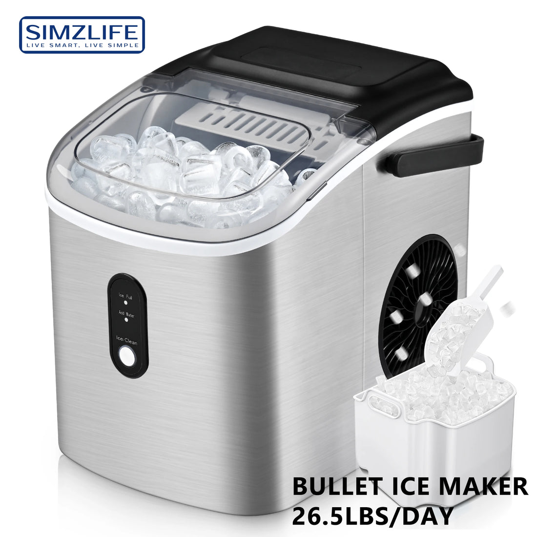 Countertop Ice Maker Machine with Handle, 9 Cubes in 6 Mins, Auto-Cleaning Portable Ice Maker - Circuit Hub Central