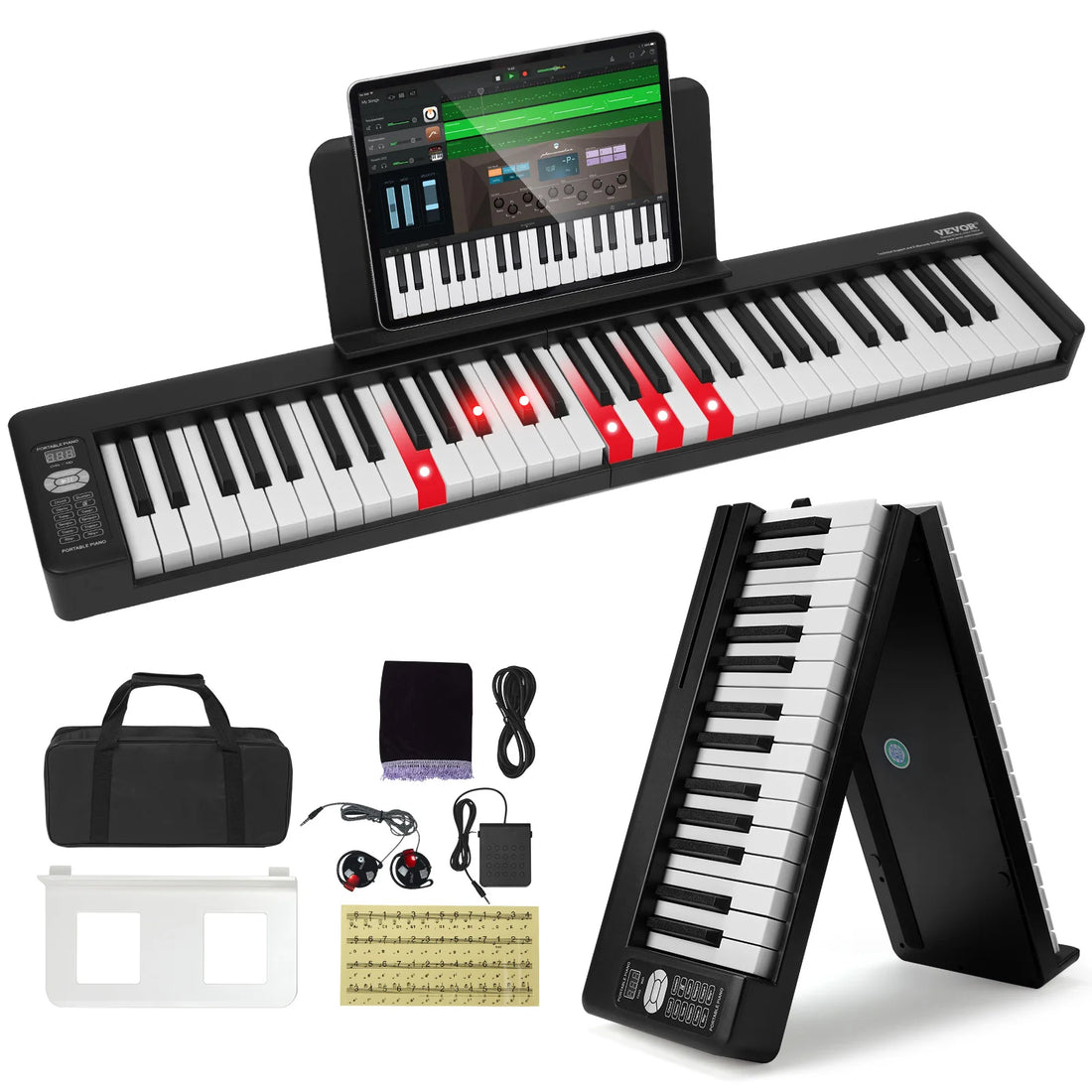 Beginner practicing on 61-key folding keyboard - Circuit Hub Central