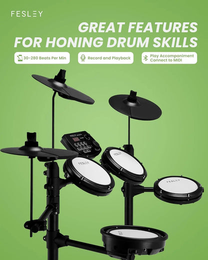 Fesley FED150W electric drum set with 4 mesh pads - Circuit Hub Central