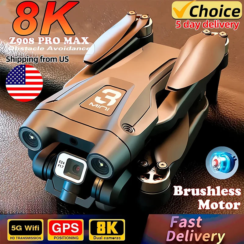 Pro Max GPS drone 8K HD dual camera in flight