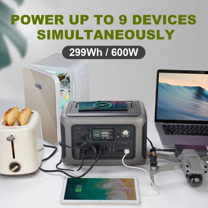 Portable Power Station299Wh LiFeP04 Battery with AC Outlet for Outdoor