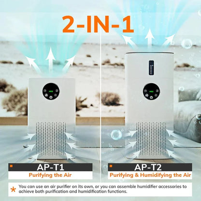 Air Purifier with Humidifier Combo for Home Allergies and Pets Hair, Smokers in Bedroom, H13 True HEPA Filter，2-in-1 - Circuit Hub Central
