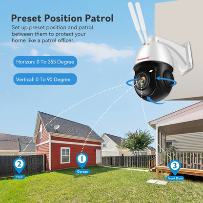 Outdoor Camera 8MP 5MP 4G Sim Card WIFI POE AI Auto Tracking