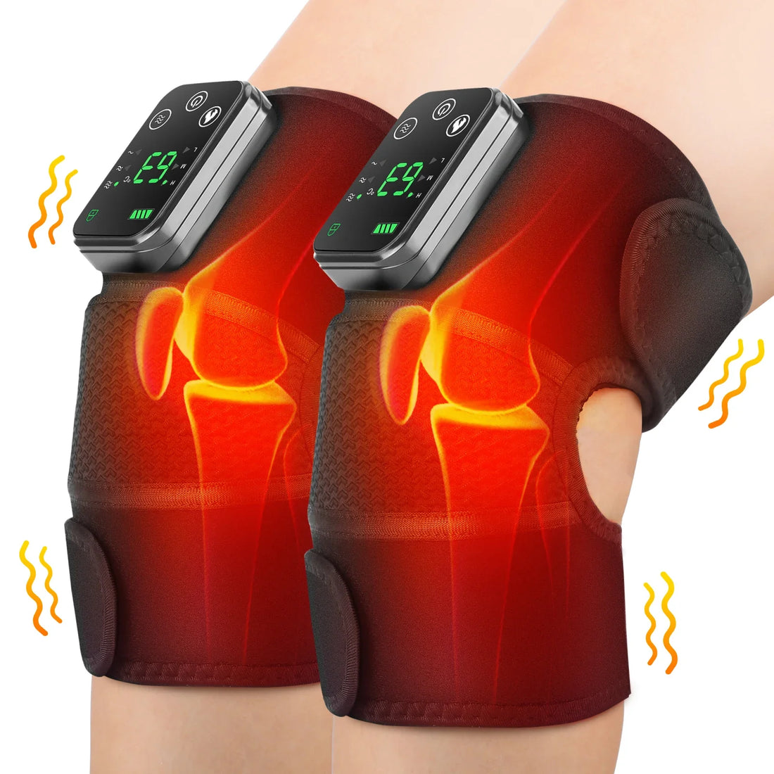 Thermal Knee Massager 3 In Heating Pad Electric Vibration
