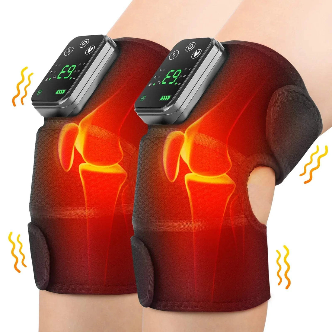 Thermal Knee Massager 3 In Heating Pad Electric Vibration