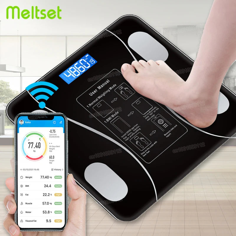 Smart Body Fat Scale Wireless Digital Bathroom Scale Bluetooth Electronic Scale with Smartphone App - Circuit Hub Central