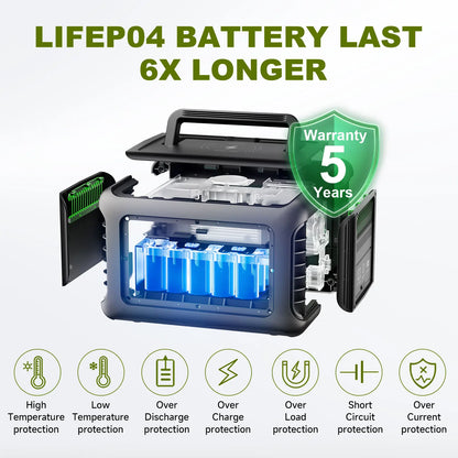 Portable Power Station299Wh LiFeP04 Battery with AC Outlet for Outdoor