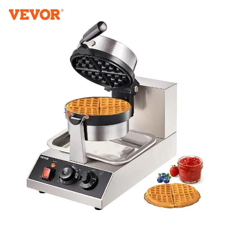 VEVOR Electric Waffle Maker Round Waffle Iron Non-Stick