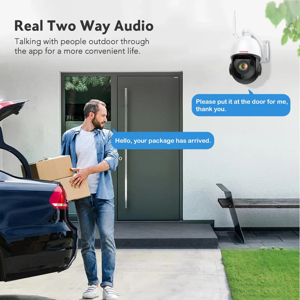 Outdoor Camera 8MP 5MP 4G Sim Card WIFI POE AI Auto Tracking