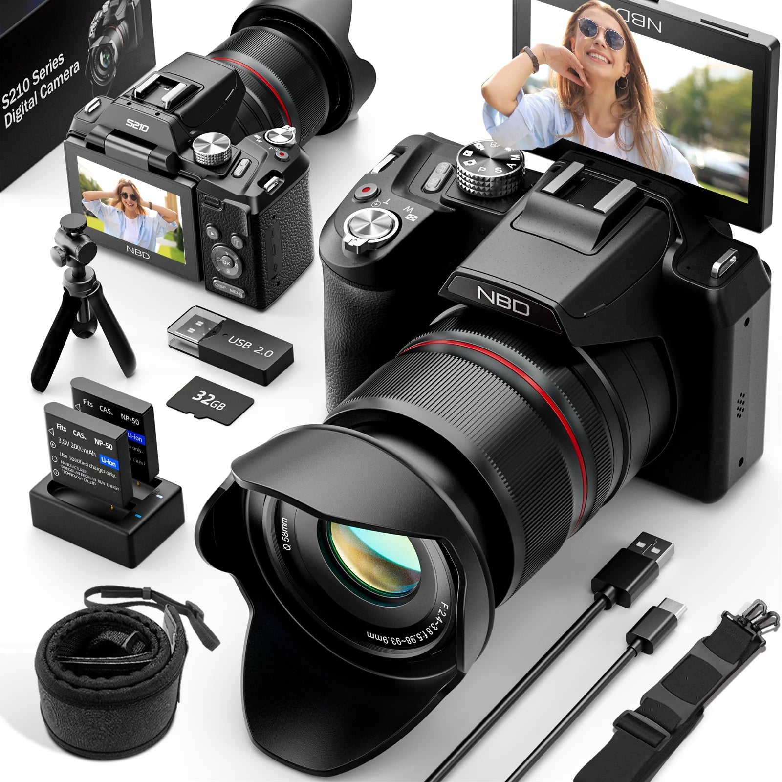 NBD 64MP WiFi Camera with 16X Optical Zoom